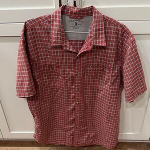 G.H. Bass & Co. Coral Checkered Men's Shirt Size XXL